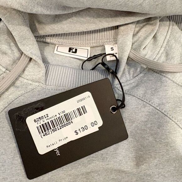 NWT FootJoy Golf Space Dye Hoodie Size Small Grey Stretch - Picture 8 of 10